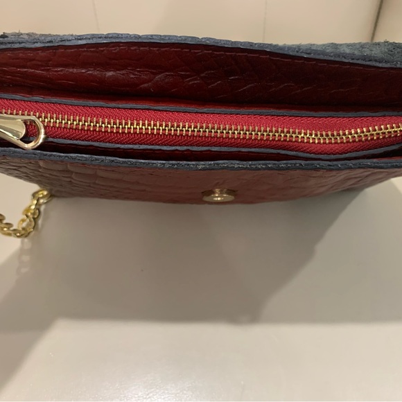 BURGUNDY CROCODILE REAL LEATHER CROSSBODY BAG - Picture 8 of 8
